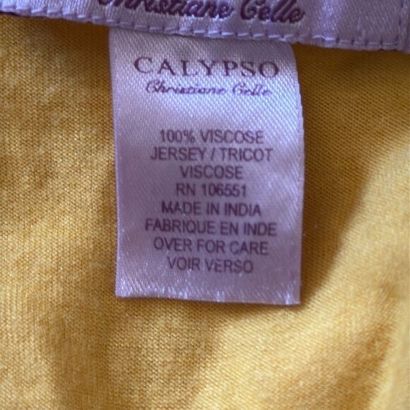 Calypso Christiane Celle Boho Tankโ Top Small Yellow Lace Trim Flowy Summer - Picture 4 of 9